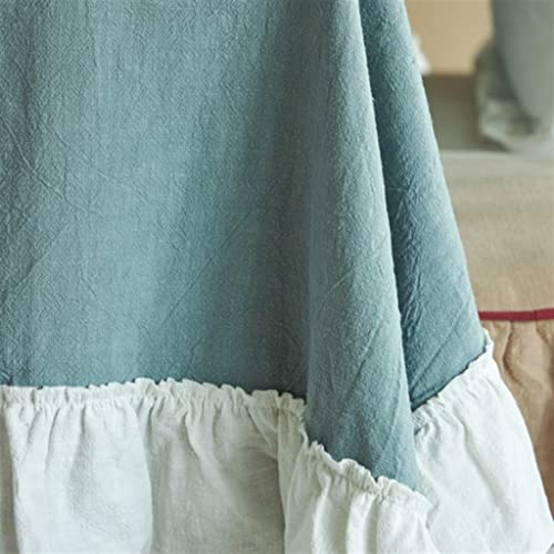 Shypt Tablecloth Cotton Linen Tablecloth Pastoral Solid Color Retro Tablecloth Rectangular Tablecloth Decorative Cover Cloth (Color : Blue, Size : 160 * 240Cm) #TOP4