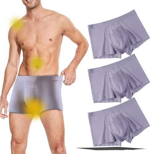3Packs Proplshove Underwear Magnetic Men's Underwear Boxer Brief, Magnetic Underwear Men Comfortable All Day Long