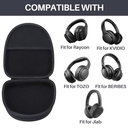 Lebakort Headphone Case Compatible with KVIDIO/TOZO/BERIBES/JLab/Raycon Over-Ear Headphones, Universal Portable Travel Organizer (Off White Case) by Lebakort - Used condition - Image 3