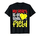 Cute Softball Player Mom Grandma My Heart is On that Field T-Shirt
