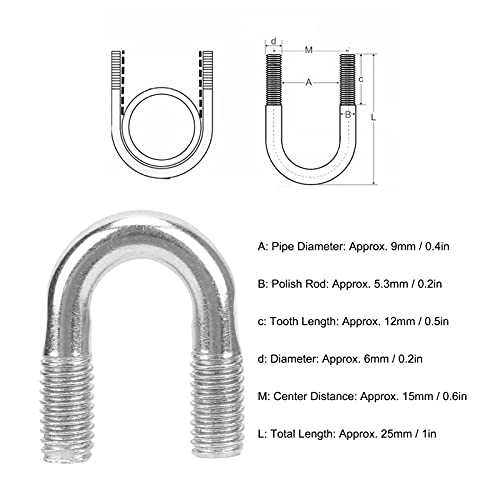 Conjunto de parafusos em forma de U, parafuso em U 50 unidades para conexão de peças mecânicas para