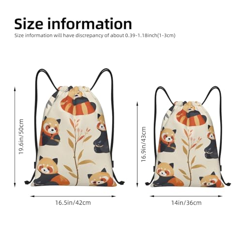 Cute Red Panda Drawstring Backpack Lightweight Sports Gym Bag With Adjustable Shoulder Straps For Fitness Yoga Travel Soccer Volleyball Medium4