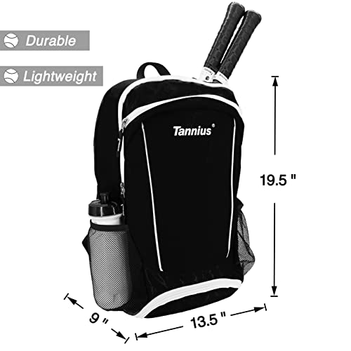 Tannius 2 Racket Tennis Backpack Tennis Bag, With Shoe Compartment And Protective Pads, Super Roomy And Lightweight Racquet Bag For Tennis, Badminton, Squash, Pickleball (Black) #TOP4