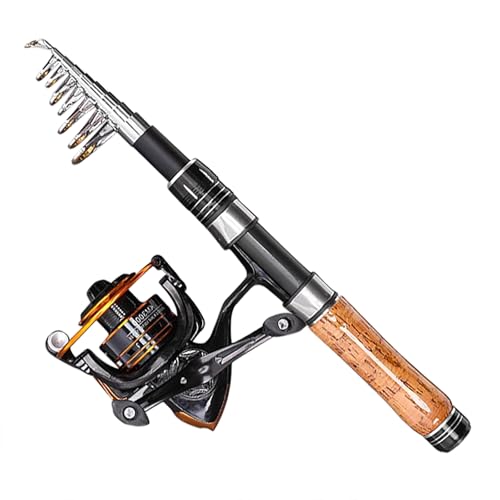 釣竿セット、fishing rod set、シーバスロッド、穴釣り ロッド、短竿 伸縮ルアー 振出ロッド リール付き 釣具 釣り竿 携帯に便利 ロッドセット 経済的 釣竿 初心者 ルアーロッド 振り出し ?竿 (ブラック/ストレートハンドル フィッシングリ