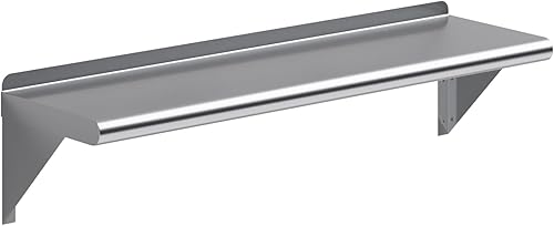 AmGood Estantería de pared de acero inoxidable Certificado NSF Estantería metálica para electrodomésticos y equipos Cocina, Restaurante, Garaje,