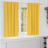 Matériau: Polyester INLIFE Rideaux occultants avec Anneaux 2 pcs Jaune moutarde-4107504