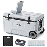 VEVOR Kühlbox, 49 L Passiver Kühlbehälter mit Rädern, Hält Lebensmittel bis zu 48 Stunden Kühl, Isolierbox mit Eisretention, Coolbox ohne Strom, Ultraleicht für Picknicks, Grillen & Camping