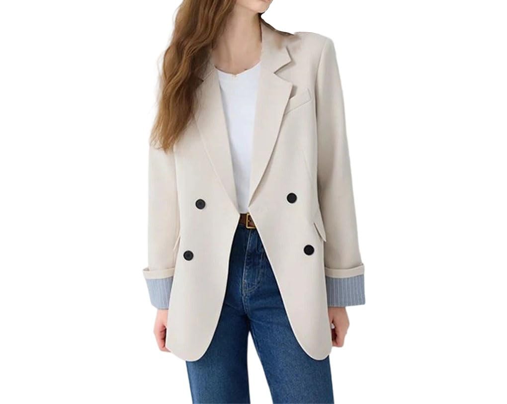 Womens Long Sleeve Casual Loose Fit Office Plus Size Blazer