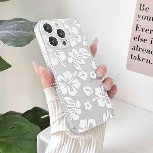 Coque iPhone 13 Pro Max fleur d'hibiscus blanc antichoc - 5