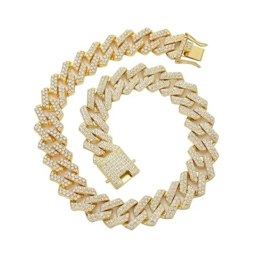 Collier Hip Hop 20MM chaîne cubaine masculine pour homme de style carré audacieux