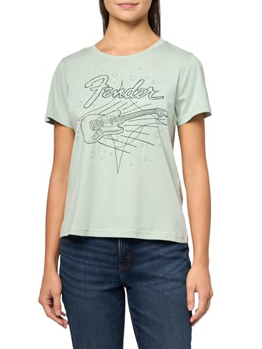T-shirt Fender Space Machine Lucky Brand pour femme en coton rock