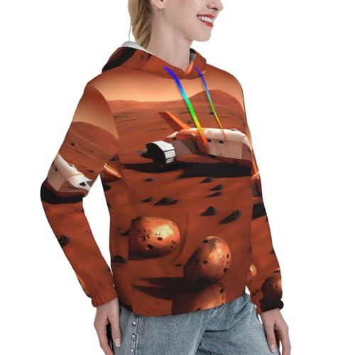 Sweat à capuche Mars Planet pull doux ajusté qui flatte la silhouette sans serrer la taille
