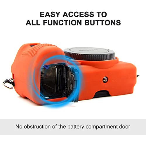Funda Silicona Naranja para Sony Alpha A6500 miniatura 4