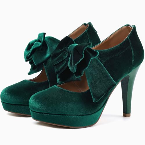Image of Mostrin Fashion Vintage Womens Small Bowtie Platform Pumps Ladies Sexy High Heeled Shoes