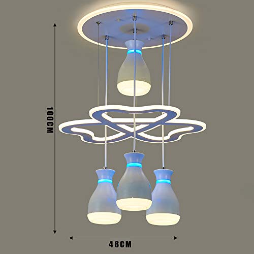 Suspension chambre LED télécommande luminaire suspendu noir salon - 4