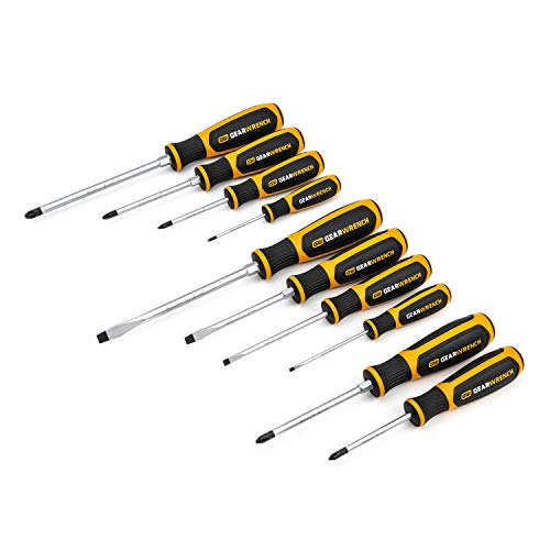 Gearwrench 80060H Dual Material Phillips Slotted Pozidriv Screwdriver Set (10-Pieces)