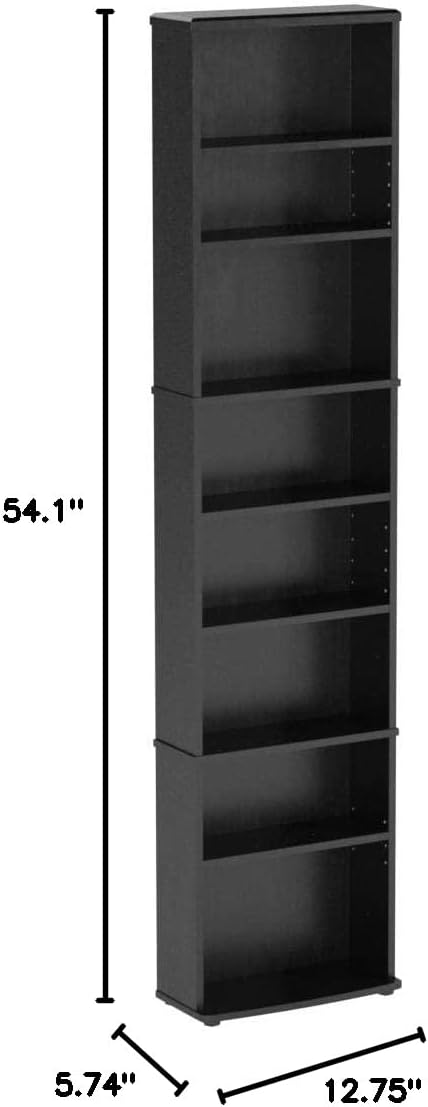 FURINNO JAYA Space Saving Multimedia Storage Tower, Espresso : Home & Kitchen