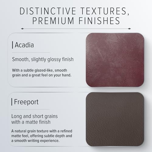 Gallery Leather Journal - Crafted in Maine, USA - Elegant Leather Writing Notebook with 192 Lined Pages - A Timeless Space for Your Thoughts - Acadia Navy, 9.75x7.5\", Large Lined