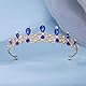 Strass-Prinzessinnen-Diadem für Braut, Hochzeit, Abschlussball, Hochzeit, Party, Halloween, Kostüm, Haar-Accessoires (Blau)