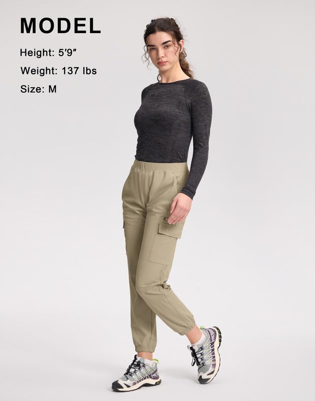 Pioneer Camp Wanderhose Damen Cargohose Outdoor Hose Langarm, Leichte Funktions-Cargohose mit UPF 100+, 6 Taschen und elastischem Bund für Wandern & Golf