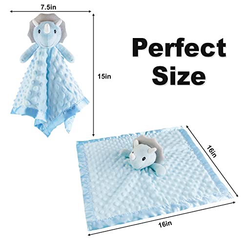 Pro Goleem Loveys For Babies - Soft Security Blanket Baby Snuggle Toy Newborn Stuffed Animals Baby Gifts For Boys And Girls, Triceratops Dinosaur, 16 Inch #TOP4