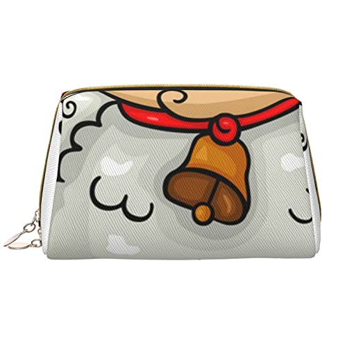 Trousse de maquillage en cuir d'agneau blanc PSVOD chic et élégante