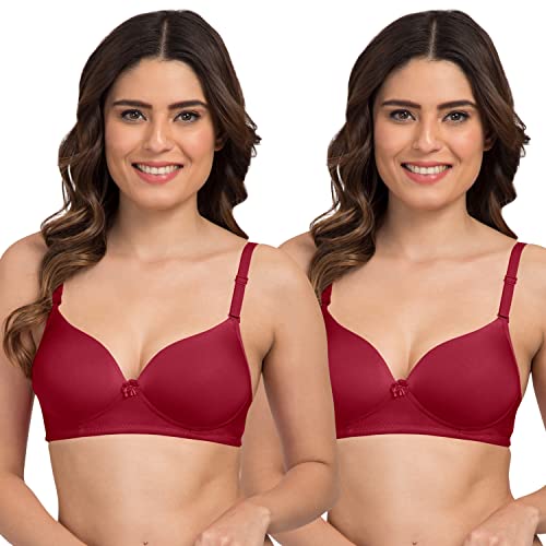Image of Tweens - Heavily Padded Semi Push-Up Bra - Polyamide Fabric - 3 /4th Coverage, Wireless, Multiway Straps, Seamless - Everyday T-Shirt Bra
