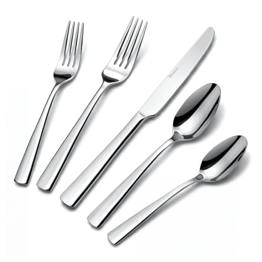 45-Piece Silverware Flatware Cutlery Set Service for 8, Durable 18/0 Stainless Steel Tableware in Ergonomic Design Size and Weight, Dishwasher Safe