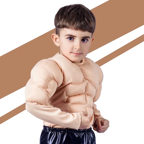 Disfraz muscular para niños, color amarillo miniatura 4