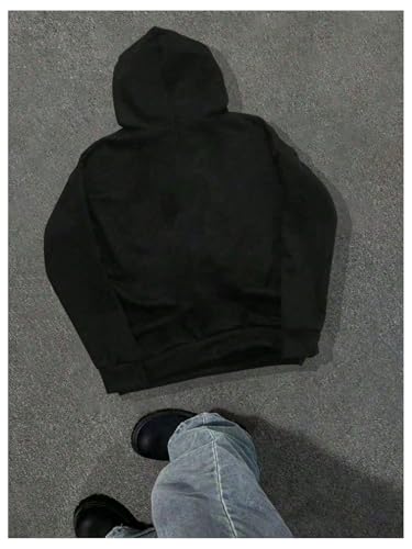 Floerns Men's Y2k Cross Print Hooded Sweatshirts Long Sleeve Streetwear Pullover Tops2