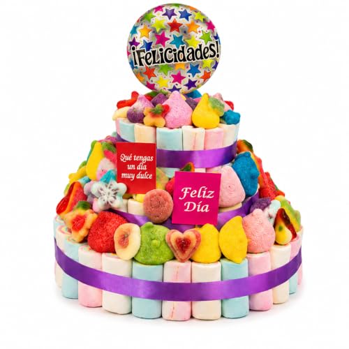 Tarta de Chuches Grande 115 Unidades Regalo de Cumpleaños 26 x 22 cm Dulce