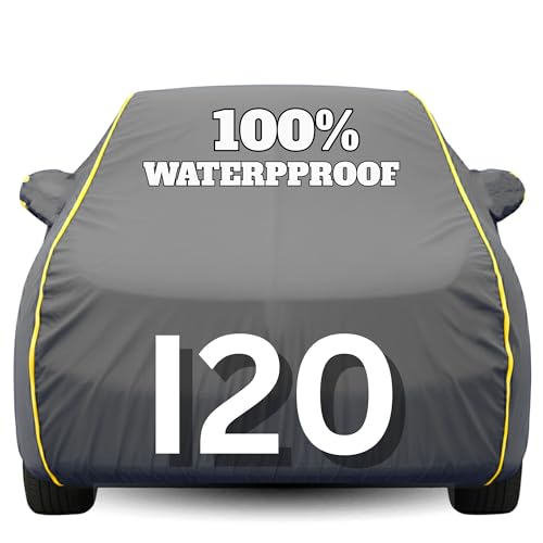 Image of Waterproof Car Body Cover - 100% Water Proof Custom Fit New Car Covers, Outdoor Full Protecting Cover for i20 (All Models) with Free Storage Bag - UV, Rain & Dust, All Weather Protection