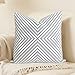SLOW COW Cotton Embroidery Cushion Cover Grey Dots Embroidered Throw Pillow Cover 18x18 Inches
