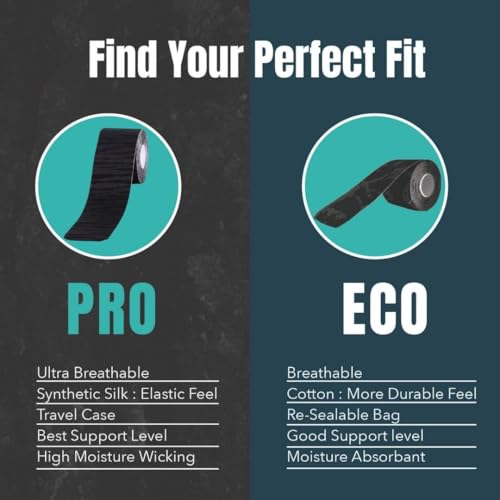 Image of Heali Kinesiology Tape 3 Pack, Magnesium & Menthol Infused, Elastic Sports Tape, Shoulder, Knee, Elbow, Ankle, Waterproof, Latex Free, Muscle Recovery, K Tape, Black Zebra