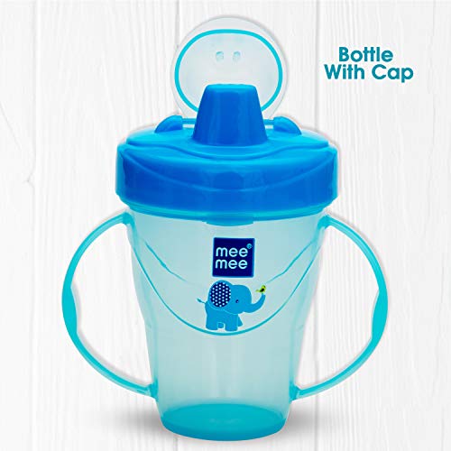 Mee-Mee-Plastic-Easy-Grip-BPA-Free-Anti-Spill-Sipper-Cup-with-Twin-Handle-Spout-for-Baby-Blue-180ml