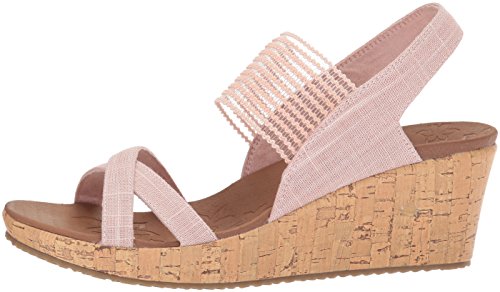 Skechers Cali Womens Beverlee-High Tea Wedge Sandal,Pink,7 M Us #TOP7