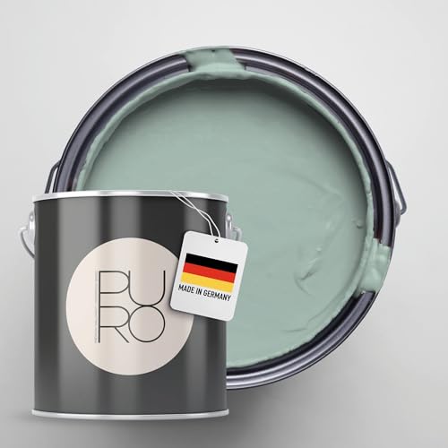 Livingwalls PURO Premium Wandfarbe c4002 - Malerfarbe für Wohnräume und Arbeitszimmer mit sehr hoher Deckkraft - matte hochwertige in Grün - 1l