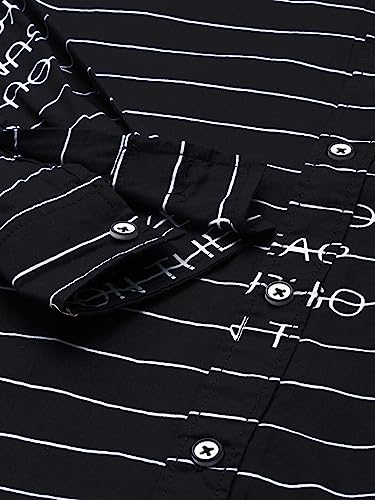 Image of The Indian Garage Co Men's Cotton Regular Fit Striped Full Sleeves Spread Collar Casual Shirt