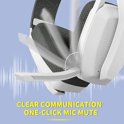 Image of BINNUNE 2.4GHz Wireless Gaming Headset with Mic for PS5, PS4, PC, Mac, PlayStation 4 5, Bluetooth Gaming Headset with Flip Microphone,Headphones for Laptop Computer (Gray)