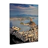 3dRose, View over Sugarloaf mountain in Guanabara Bay, Rio de Janeiro, Museum Grade Canvas Wrap 8x10