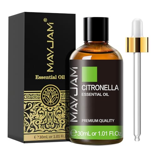 MAYJAM Aceite Esencial De Citronella 30ml, Aceite De Citronela Para Difusor, Humidificador, Bricolaje, Hogar, Armarios