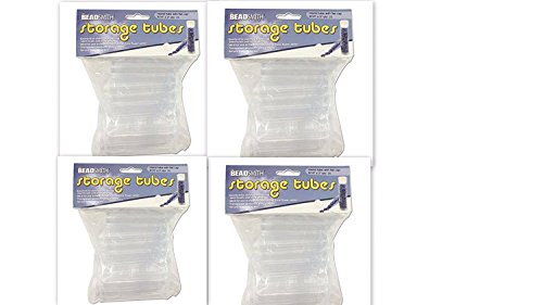 The Beadsmith Clear Storage Tubes 3 Inches Long - for Seed Beads/Delicas/Findings (100 Tubes)