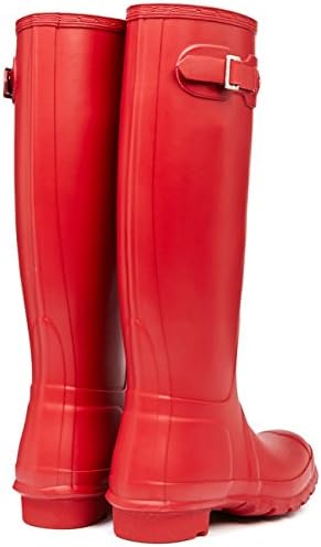 Womens Hunter Original Tall Winter Rain Festival Snow Wellington Boots - Hunter Red - 9 | Image 2