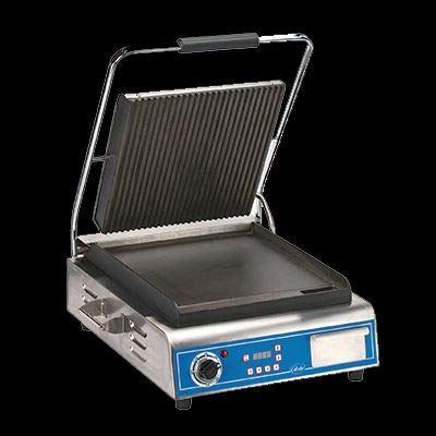 Globe GPGS14D Deluxe Countertop Smooth/Grooved Panini Single Grill, NSF