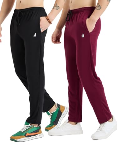 Image of Modeve Men Solid Cotton Blend Track Pant for Summer Pack of 2
