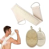 2 Stück Rückenschrubber für Dusche, Luffa Schwamm Körper, Rückenwaschgurt für Tiefenreinigung und Sanfte Massage, Bback Scrubber Ideal für Reisen und Tägliche Hautpflege