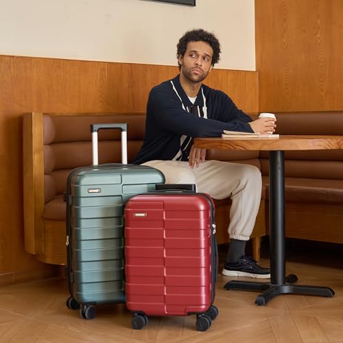 Vipbox Luggage Sets 3 Piece (3-Years VIP Service) Hardside Lightweight Expandable Ultra Durable Polycarbonate Carry On Travel Suitcase Set with TSA Lock Spinner Wheels, Wine Red image 5