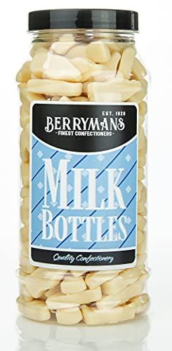 Original Milk Bottles (Non Dusted) Retro Sweets Gift Jar by Berrymans Sweet Shop - Classic Sweets Traditional Taste.