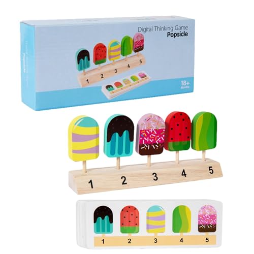 Ice Cream Popsicle Toy, Pretend Play Wooden Popsicle Puzzle Toy, Finely Polished Matching Toy, Birthday Popsicle Toy, New Year Popsicle Toy, Christmas Popsicle Toy, Children's Day Popsicle Toy,