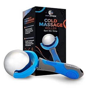 Cold Massage Roller Ball | Cold Therapy | Ice Roller Ball with Handle | cryo Stick | Relieve Muscle Pain – by Prime Fitness (Blue)